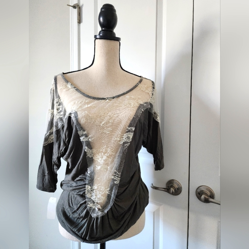 Lace inset top